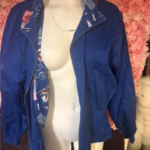 Line Up For Sport Blue Nautical Vintage Jacket Size Medium
